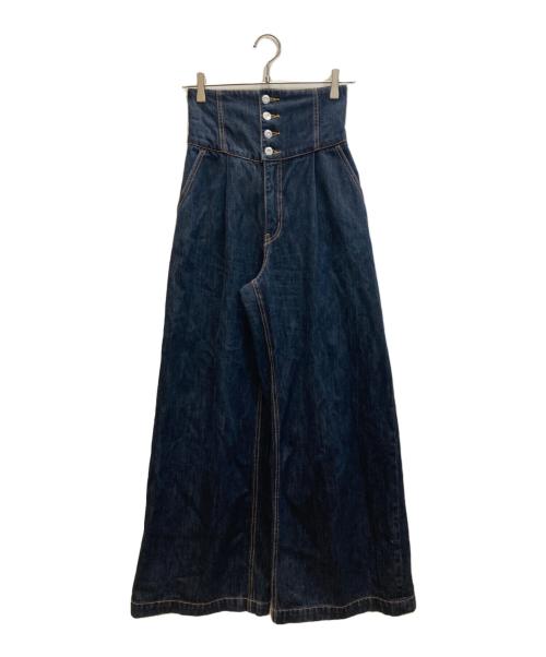 moussy（マウジー）moussy (マウジー) CORSET DESIGN バギーデニム インディゴ サイズ:SIZE 0の古着・服飾アイテム