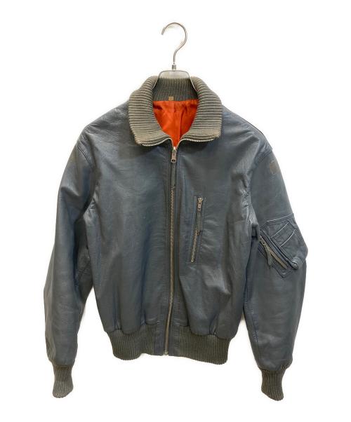 ドイツ軍（ドイツグン）ドイツ軍 (ドイツグン) レザーフライトジャケット グレー サイズ:9の古着・服飾アイテム