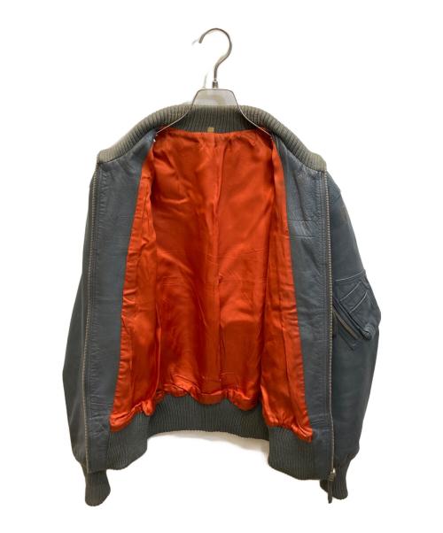 ドイツ軍（ドイツグン）ドイツ軍 (ドイツグン) レザーフライトジャケット グレー サイズ:9の古着・服飾アイテム