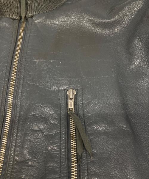 ドイツ軍（ドイツグン）ドイツ軍 (ドイツグン) レザーフライトジャケット グレー サイズ:9の古着・服飾アイテム