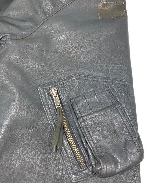 ドイツ軍（ドイツグン）ドイツ軍 (ドイツグン) レザーフライトジャケット グレー サイズ:9の古着・服飾アイテム