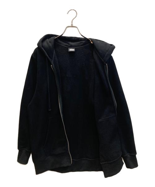 stussy（ステューシー）stussy (ステューシー) ロゴプリントジップパーカー ブラック サイズ:Mの古着・服飾アイテム