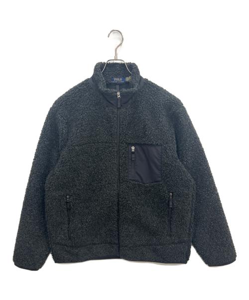POLO RALPH LAUREN（ポロ・ラルフローレン）POLO RALPH LAUREN (ポロ・ラルフローレン) パイル フリース ハイブリッド ジャケット ブラック サイズ:Lの古着・服飾アイテム