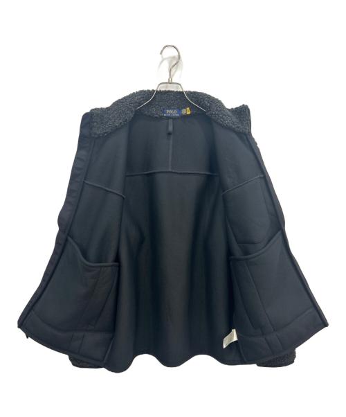 POLO RALPH LAUREN（ポロ・ラルフローレン）POLO RALPH LAUREN (ポロ・ラルフローレン) パイル フリース ハイブリッド ジャケット ブラック サイズ:Lの古着・服飾アイテム