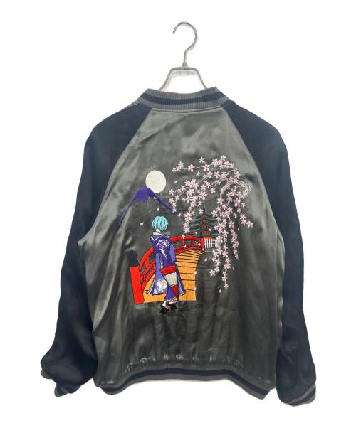 錦（ニシキ）錦 (ニシキ) エヴァンゲリオン リバーシブル スカジャン ブラック×レッド サイズ:Lの古着・服飾アイテム