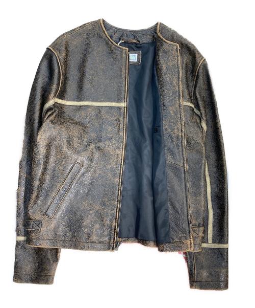 GUESS（ゲス）GUESS (ゲス) Crackle Leather Jacket ブラウン サイズ:XS 未使用品の古着・服飾アイテム