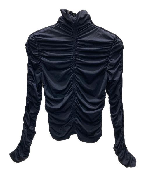 ALEXANDER WANG（アレキサンダー・ワン）ALEXANDER WANG (アレキサンダー・ワン) Ruched Long Sleeve Turtleneck Top ネイビー サイズ:XSの古着・服飾アイテム