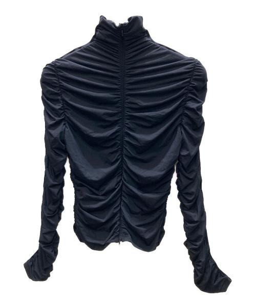 ALEXANDER WANG（アレキサンダー・ワン）ALEXANDER WANG (アレキサンダー・ワン) Ruched Long Sleeve Turtleneck Top ネイビー サイズ:XSの古着・服飾アイテム