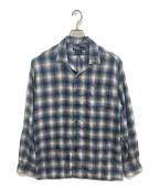 POLO RALPH LAURENポロ・ラルフローレン）の古着「オープンカラー レーヨン オンブレチェックシャツ」｜ネイビー×ホワイト