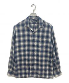 POLO RALPH LAUREN（ポロ・ラルフローレン）の古着「オープンカラー レーヨン オンブレチェックシャツ」｜ネイビー×ホワイト