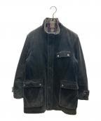 BURBERRY BLACK LABELバーバリーブラックレーベル）の古着「コーデュロイスタンドカラーコート」｜ブラック