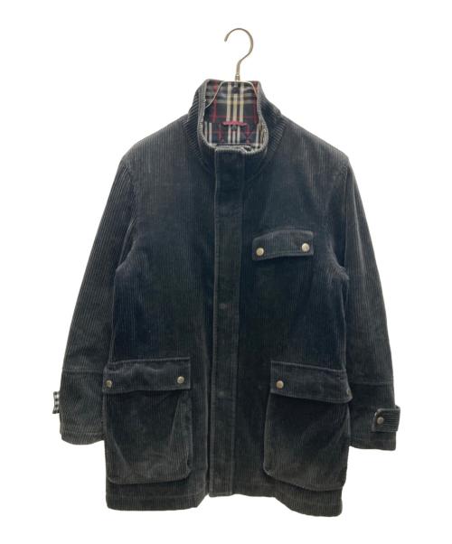 BURBERRY BLACK LABEL（バーバリーブラックレーベル）BURBERRY BLACK LABEL (バーバリーブラックレーベル) コーデュロイスタンドカラーコート ブラック サイズ:SIZE Mの古着・服飾アイテム