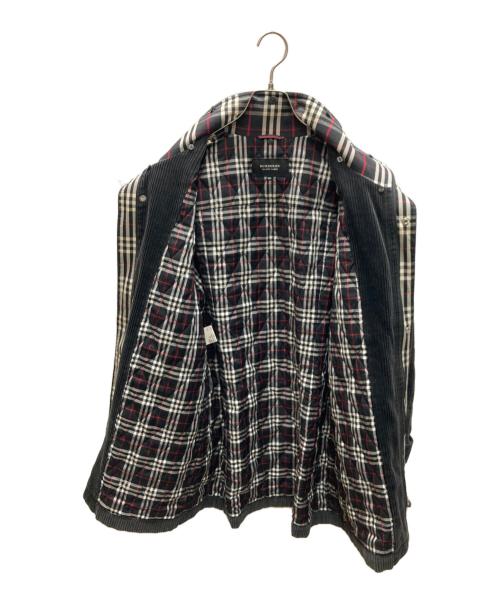 BURBERRY BLACK LABEL（バーバリーブラックレーベル）BURBERRY BLACK LABEL (バーバリーブラックレーベル) コーデュロイスタンドカラーコート ブラック サイズ:SIZE Mの古着・服飾アイテム