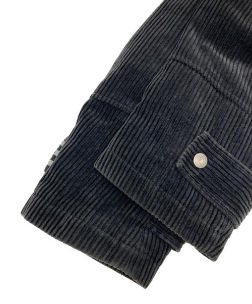 BURBERRY BLACK LABEL（バーバリーブラックレーベル）BURBERRY BLACK LABEL (バーバリーブラックレーベル) コーデュロイスタンドカラーコート ブラック サイズ:SIZE Mの古着・服飾アイテム