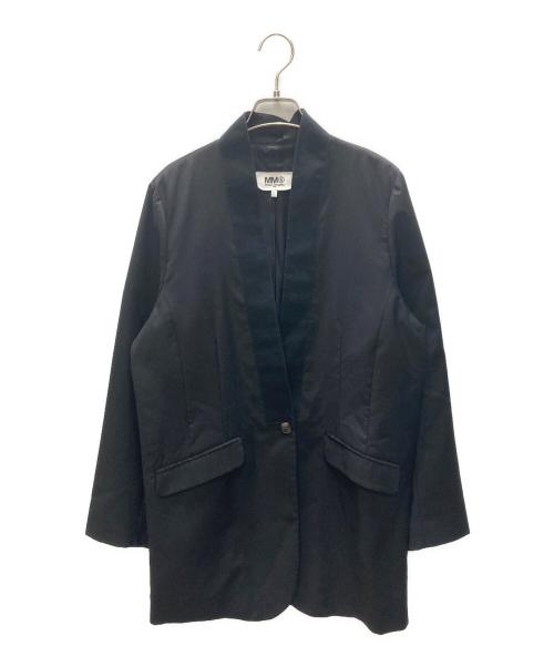 MM6 Maison Margiela（エムエムシックスメゾンマルジェラ）MM6 Maison Margiela (エムエムシックスメゾンマルジェラ) ノーカラー ロング シングル ジャケット ブラック サイズ:SIZE 40の古着・服飾アイテム