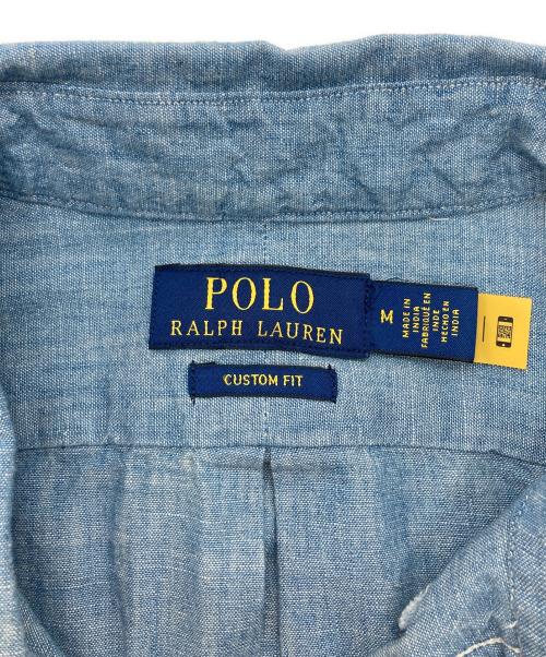 POLO RALPH LAUREN（ポロ・ラルフローレン）POLO RALPH LAUREN (ポロ・ラルフローレン) CUSTOM FIT シャンブレーシャツ インディゴ サイズ:Mの古着・服飾アイテム