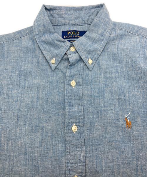 POLO RALPH LAUREN（ポロ・ラルフローレン）POLO RALPH LAUREN (ポロ・ラルフローレン) CUSTOM FIT シャンブレーシャツ インディゴ サイズ:Mの古着・服飾アイテム