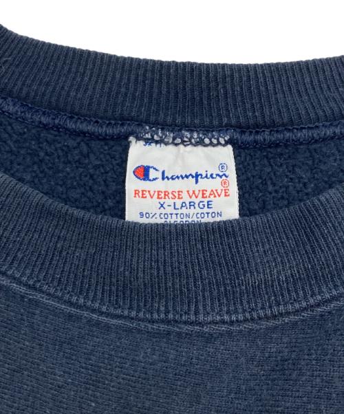 Champion REVERSE WEAVE（チャンピオン リバース ウィーブ）Champion REVERSE WEAVE (チャンピオン リバース ウィーブ) プリントスウェット ネイビー サイズ:X-LARGEの古着・服飾アイテム