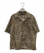 MINEDENIMマインデニム）の古着「Leopard Print Flannel S.S Open Collar SH」｜ベージュ