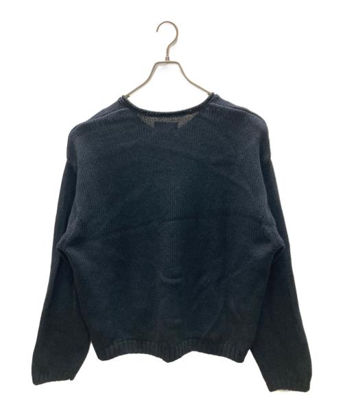 stussy（ステューシー）stussy (ステューシー) Roll V Neck ニット ブラック サイズ:Lの古着・服飾アイテム
