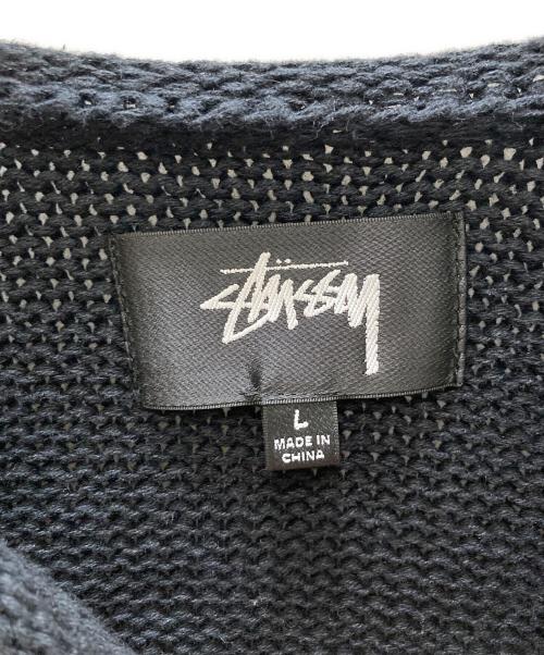 stussy（ステューシー）stussy (ステューシー) Roll V Neck ニット ブラック サイズ:Lの古着・服飾アイテム