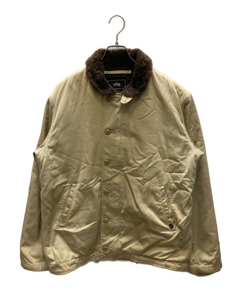 AVIREX（アヴィレックス）AVIREX (アヴィレックス) N-1 デッキジャケット ベージュ サイズ:XLARGEの古着・服飾アイテム
