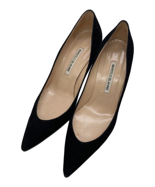 Manolo Blahnik（マノロ ブラニク）Manolo Blahnik (マノロ ブラニク) KIETTA スエードヒールパンプス ブラック サイズ:SIZE 37の古着・服飾アイテム