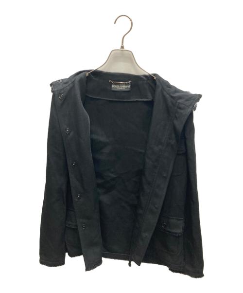 DOLCE & GABBANA（ドルチェ＆ガッバーナ）DOLCE & GABBANA (ドルチェ＆ガッバーナ) フリンジ比翼ジャケット ブラック サイズ:SIZE 40の古着・服飾アイテム