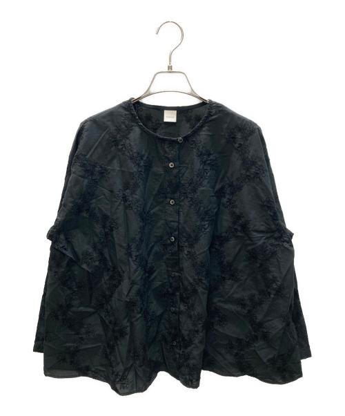 KAGURE（カグレ）kagure (カグレ) コットンエンブロイダリーAラインシャツ ブラック サイズ:size Freeの古着・服飾アイテム