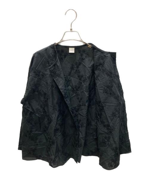 KAGURE（カグレ）kagure (カグレ) コットンエンブロイダリーAラインシャツ ブラック サイズ:size Freeの古着・服飾アイテム