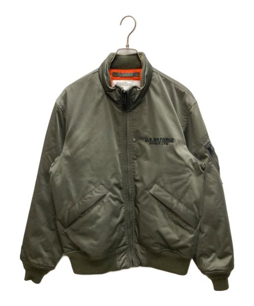 AVIREX（アヴィレックス）AVIREX (アヴィレックス) ステンシルジャケット HAT IN THE RING 中綿ジャケット グリーン サイズ: Lの古着・服飾アイテム