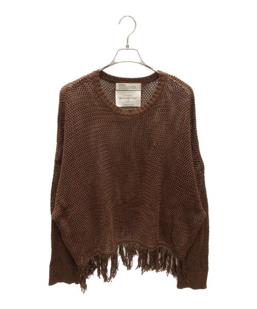 DAIRIKU（ダイリク）DAIRIKU (ダイリク) Pullover Fringe Net Knit ブラウン サイズ:Fの古着・服飾アイテム