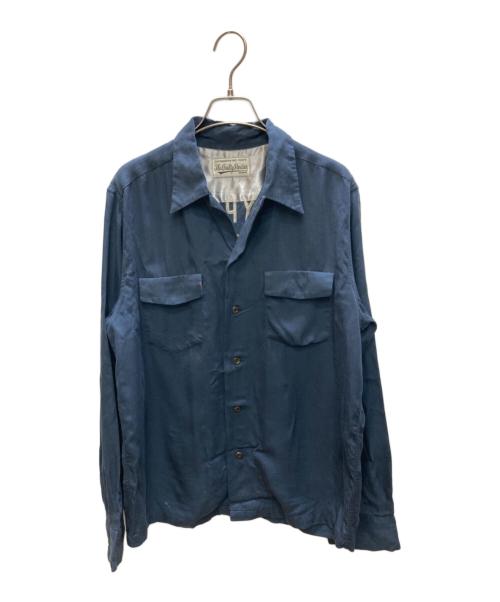 WACKO MARIA（ワコマリア）WACKO MARIA (ワコマリア) マリア刺繍オープンカラーシャツ ネイビー サイズ:Lの古着・服飾アイテム