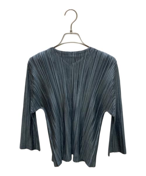PLEATS PLEASE（プリーツプリーズ）PLEATS PLEASE (プリーツプリーズ) プリーツカーディガン グレー サイズ:3の古着・服飾アイテム