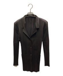 PLEATS PLEASE（プリーツプリーズ）の古着「プリーツジャケット」｜ブラウン