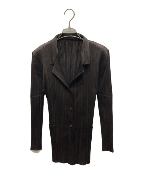 PLEATS PLEASE（プリーツプリーズ）PLEATS PLEASE (プリーツプリーズ) プリーツジャケット ブラウン サイズ:3の古着・服飾アイテム