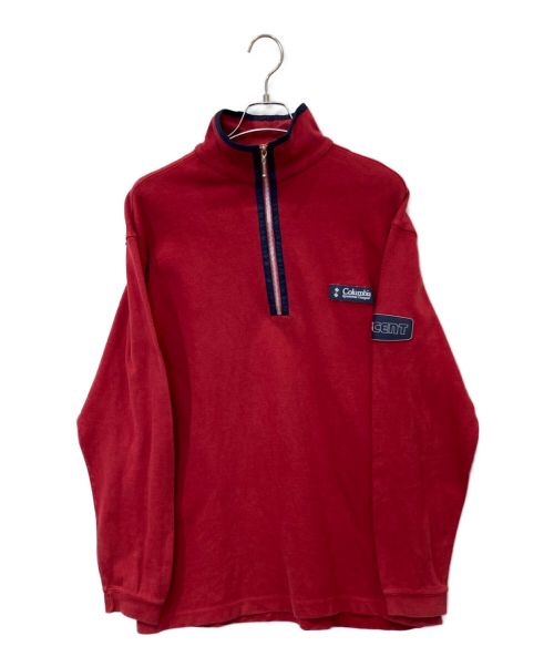 Columbia（コロンビア）Columbia (コロンビア) ハーフジップスウェット レッド サイズ:Lの古着・服飾アイテム