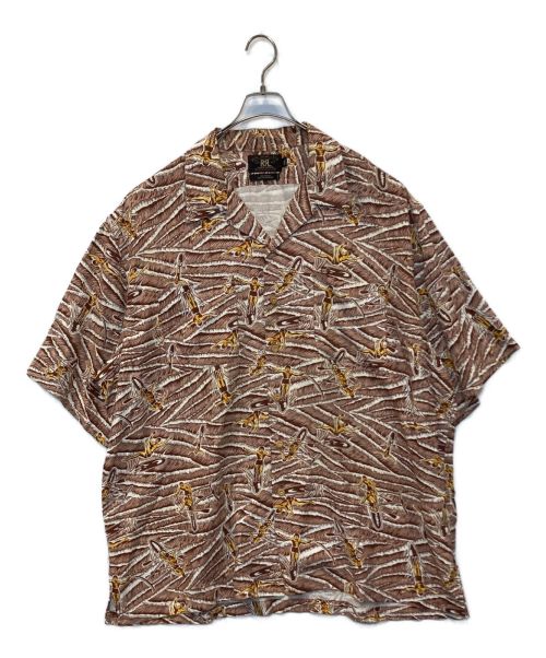 RRL（ダブルアールエル）RRL (ダブルアールエル) レーヨンアロハシャツ ブラウン サイズ:ＸＸＬの古着・服飾アイテム