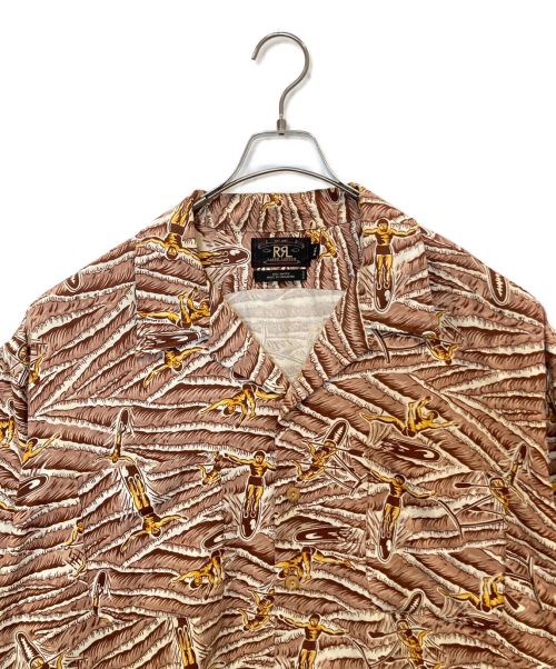 RRL（ダブルアールエル）RRL (ダブルアールエル) レーヨンアロハシャツ ブラウン サイズ:ＸＸＬの古着・服飾アイテム