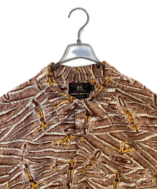 RRL（ダブルアールエル）RRL (ダブルアールエル) レーヨンアロハシャツ ブラウン サイズ:ＸＸＬの古着・服飾アイテム