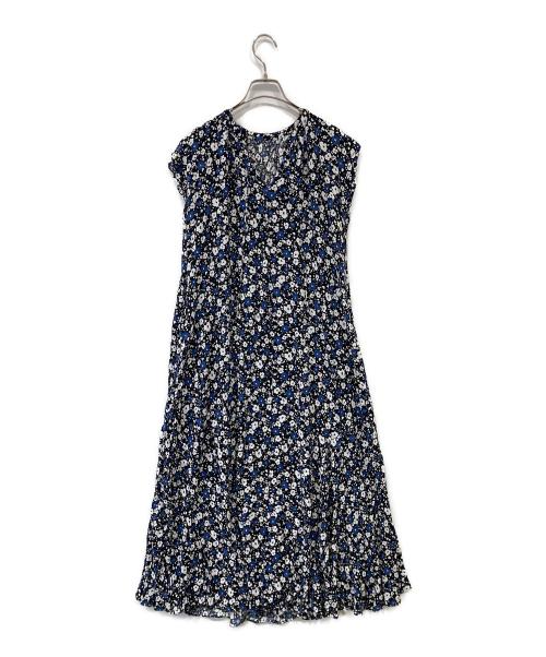 SLOBE IENA（スローブ イエナ）SLOBE IENA (スローブ イエナ) Geometric Flowerフレアワンピース ブルー サイズ:FREEの古着・服飾アイテム