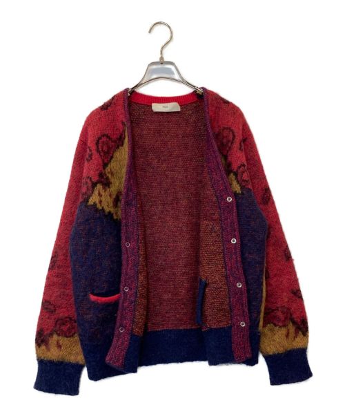 TOGA PULLA（トーガ プルラ）TOGA PULLA (トーガ プルラ) モヘヤジャガードニットカーディガン レッド サイズ:36の古着・服飾アイテム