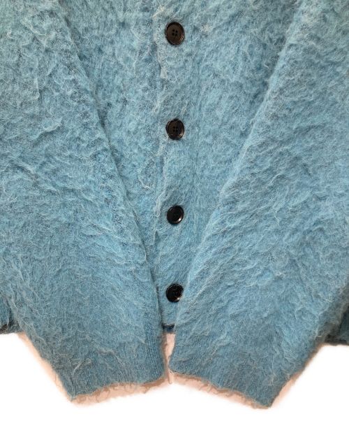 NO MAINTENANCE（ノーメンテナンス）NO MAINTENANCE (ノーメインテナンス) ELECTRIC BLUE SHAG CARDIGAN / シャギーカーディガン ブルー サイズ:XLの古着・服飾アイテム