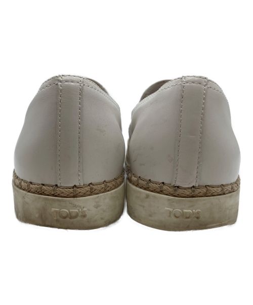 TOD'S（トッズ）TOD'S (トッズ) レザースリッポン / エスパドリーユ ホワイト サイズ:36の古着・服飾アイテム