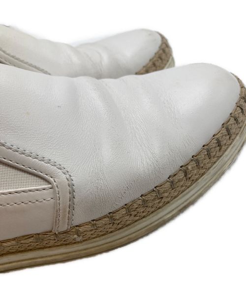 TOD'S（トッズ）TOD'S (トッズ) レザースリッポン / エスパドリーユ ホワイト サイズ:36の古着・服飾アイテム