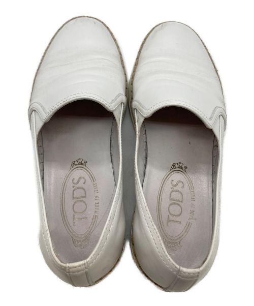 TOD'S（トッズ）TOD'S (トッズ) レザースリッポン / エスパドリーユ ホワイト サイズ:36の古着・服飾アイテム