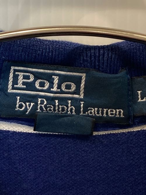 POLO BY RALPH LAUREN（ポロ バイ ラルフローレン）POLO BY RALPH LAUREN (ポロ バイ ラルフローレン) ボーダーポロシャツ ブルー×ホワイト サイズ:Lの古着・服飾アイテム