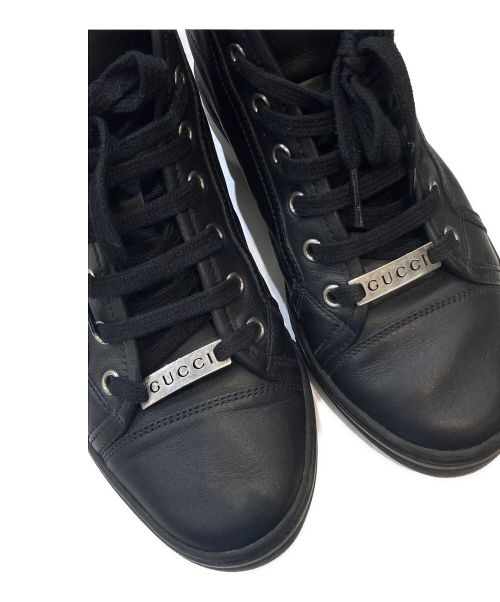 GUCCI（グッチ）GUCCI (グッチ) ハイカットスニーカー ブラック サイズ:35の古着・服飾アイテム