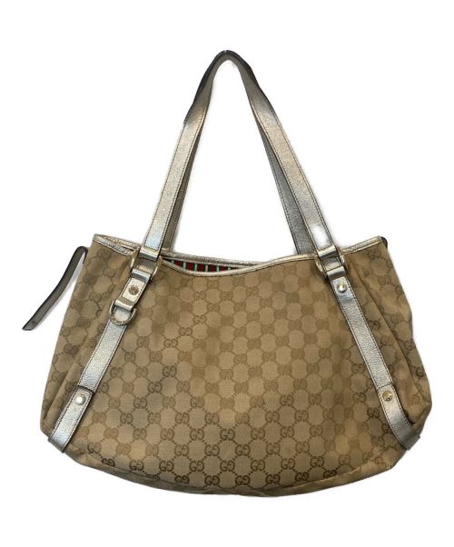 GUCCI（グッチ）GUCCI (グッチ) GGキャンバストートバッグ ベージュの古着・服飾アイテム