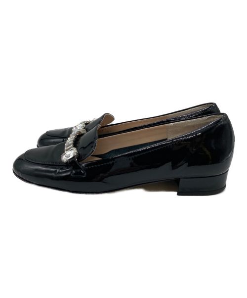 INTER-CHAUSSURES（インターショシュール）INTER-CHAUSSURES (インターショシュール) ビジューモカシューズ ブラック サイズ:36の古着・服飾アイテム